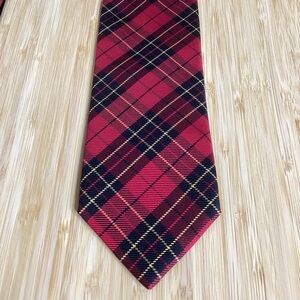 Neiman Marcus Red Plaid Tie Holiday Italy